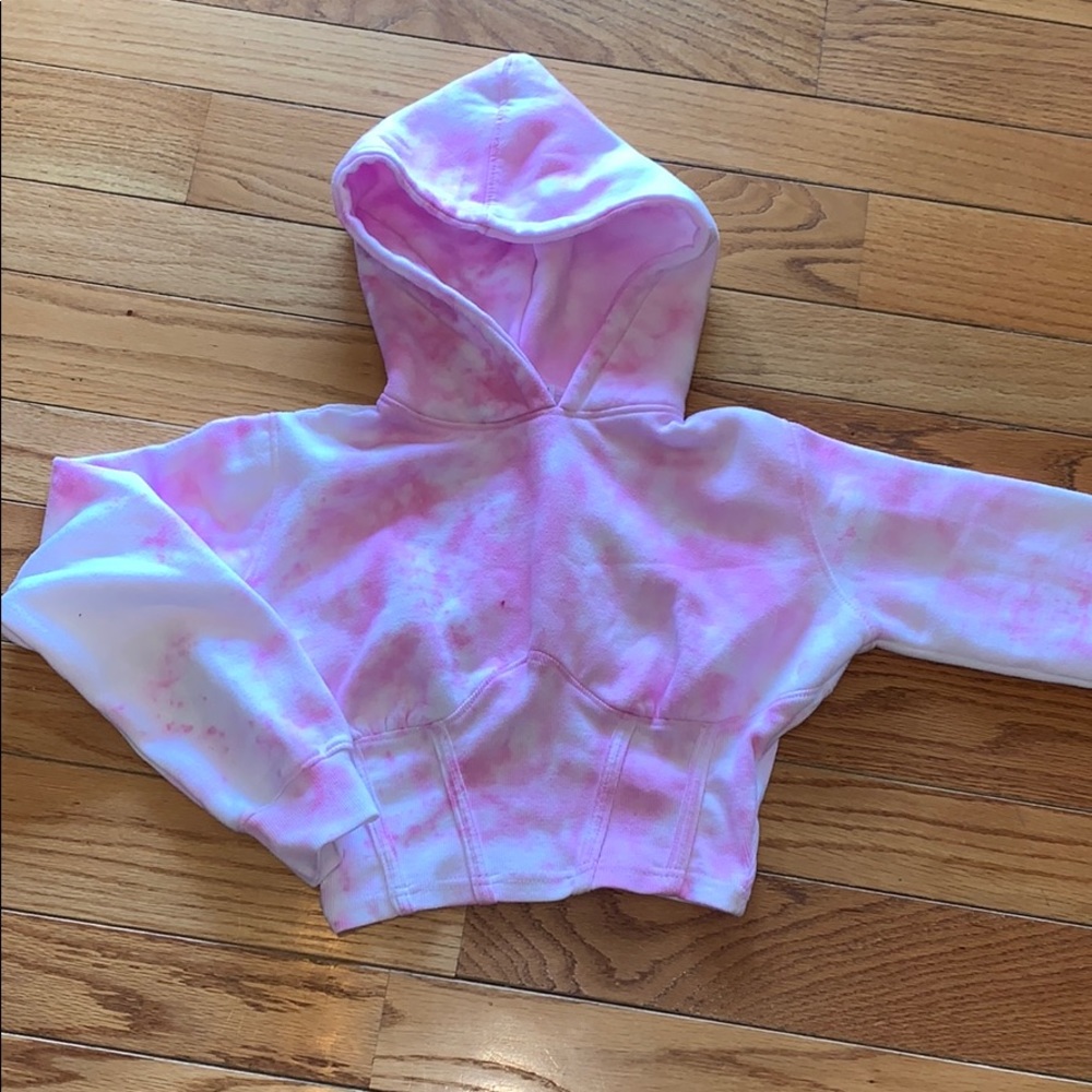 Pink tie dyed hoodie